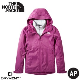 【The North Face 女 二件式DryVent防水外套《紫》】4NCZ/透氣防風耐磨/夾克/風雨衣
