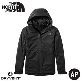 【The North Face 女 二件式DryVent防水外套《黑》】4NCZ/透氣防風耐磨/夾克/風雨衣