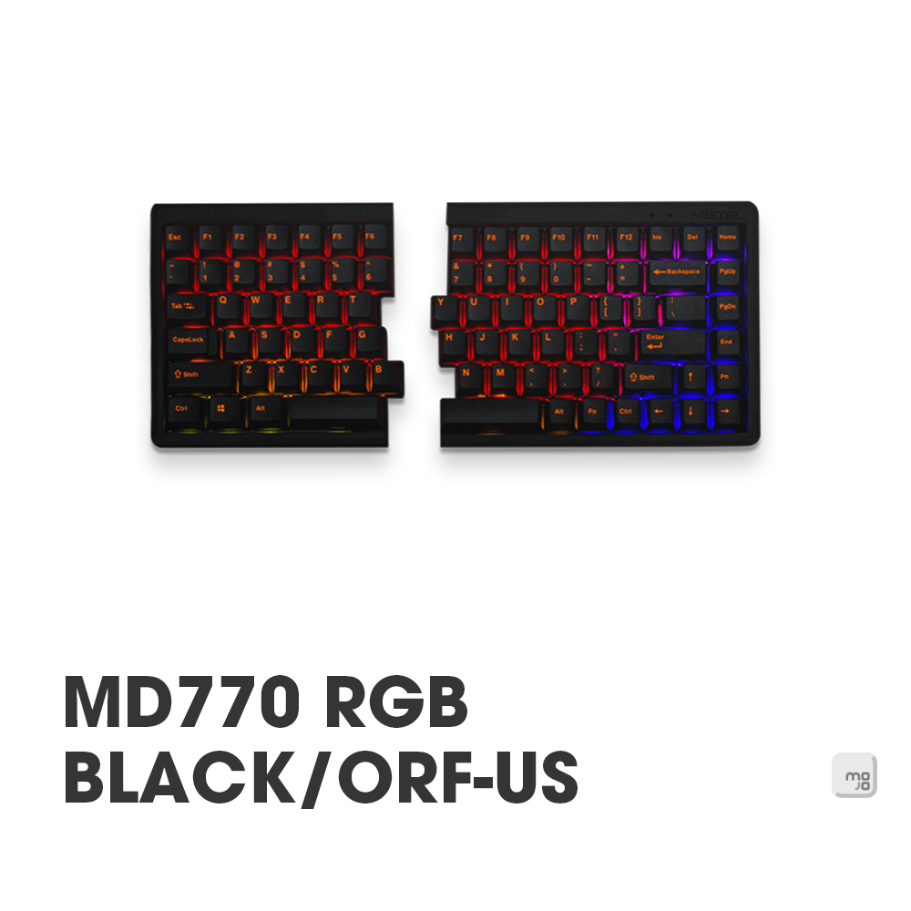 |MOJO| Mistel Barocco MD770 RGB人體工學 分離式機械鍵盤 CHERRY MX RGB軸 黑殼 橘字 銀/靜音紅軸