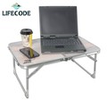 LIFECODE 橡木紋便攜鋁合金折疊桌60x40cm