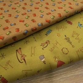 【作口罩必備】日本進口〈棉布〉彩色車軸 聖誕小物 布料 手工DIY 拼布材