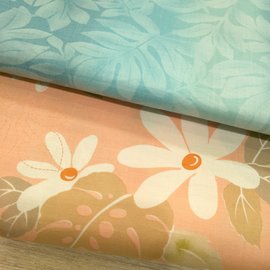 【作口罩必備】日本進口〈棉布〉熱帶 花朵 植物 布料 手工DIY 拼布材