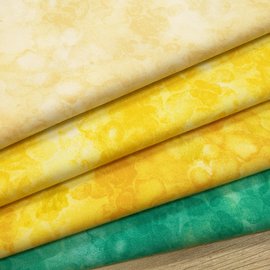 【作口罩必備】日本進口〈棉布〉黃色 綠色 印花花瓣 布料 手工DIY 拼布材