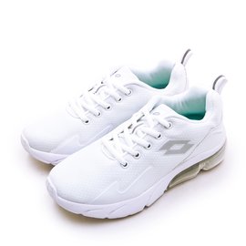 【LOTTO】 專業避震氣墊慢跑鞋 VOLARE RUN系列 白色學生鞋 白灰 1009 女