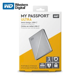 Western Digital 威騰 WD My Passport Ultra 1TB 2.5吋 行動硬碟 (WD-MYPTU-S-1TB) 炫光銀 保固公司貨