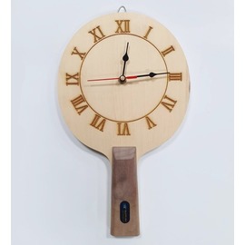 SUNFLEX 鐳雕羅馬數字 桌球拍造型時鐘〈大〉掛鐘/ 時鐘/ 靜音 CL103