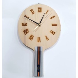 STARWOOD 鐳雕羅馬數字 桌球拍造型時鐘〈大〉掛鐘/ 時鐘/ 靜音 CL104