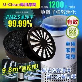 【U-Clean專用】HEAP/活性碳二合一濾網1入 iSee淨速吸USB空氣清淨機 雙效濾網 負離子 PM2.5 除塵 除異味 低噪音 空氣淨化機/空氣淨化器