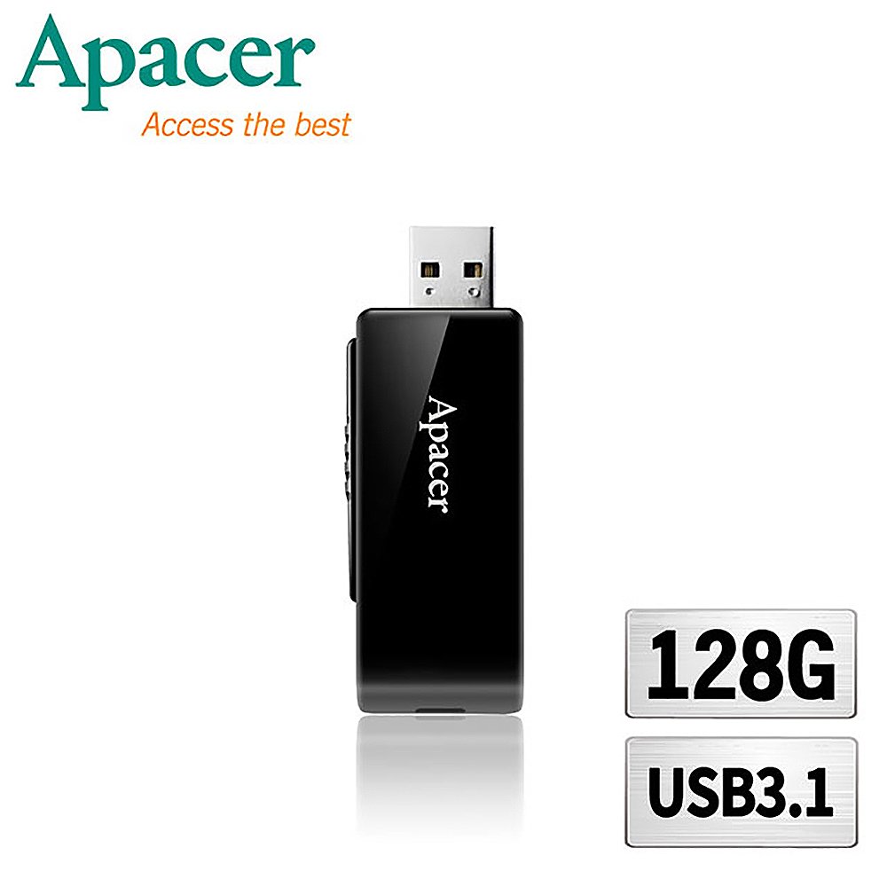 Apacer宇瞻 AH350 高速碟USB3.1-酷黑跑車版 128GB