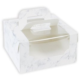 《荷包袋》手提蛋糕盒(鏤空) 4吋S 大理石【10入】_3A05-16301