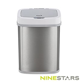 美國NINESTARS感應式掀蓋垃圾桶12公升 DZT-12-5 白色