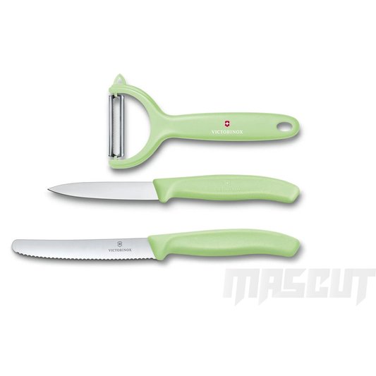 宏均-VICTORINOX 瑞士削皮刀+削皮器3件入/淺綠色-廚刀(不二價) / 6.7116.33L42