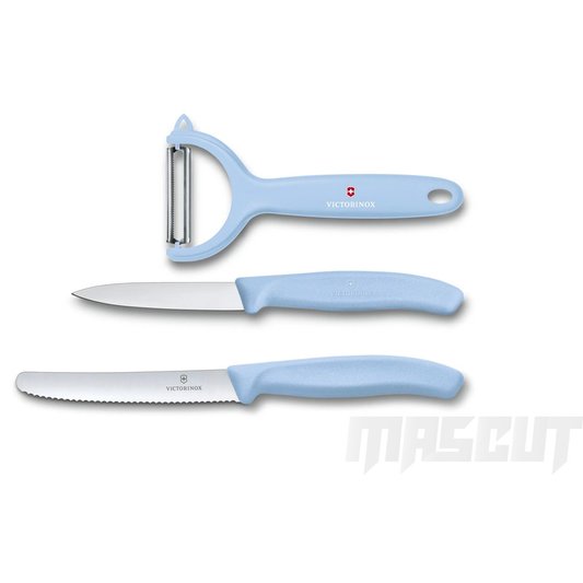 宏均-VICTORINOX 瑞士削皮刀+削皮器3件入/淺藍色-廚刀(不二價) / 6.7116.33L22