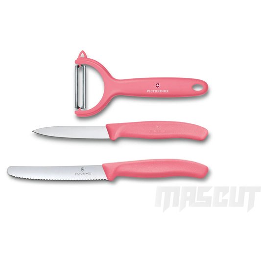 宏均-VICTORINOX 瑞士削皮刀+削皮器3件入/淺紅色-廚刀(不二價) / 6.7116.33L12