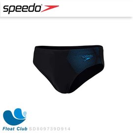 Speedo 男 運動三角泳褲 Tech Placement 7cm 黑/亮藍 SD809739D914