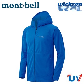【Mont-Bell 日本 男 Wickron Cool Parka 抗UV連帽外套《初級藍》】1114460/防曬外套/涼感薄外套/排汗快乾