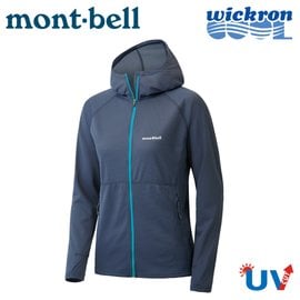 【Mont-Bell 日本 女 Wickron Cool Parka 抗UV連帽外套《石墨藍》】1114461/防曬外套/薄外套