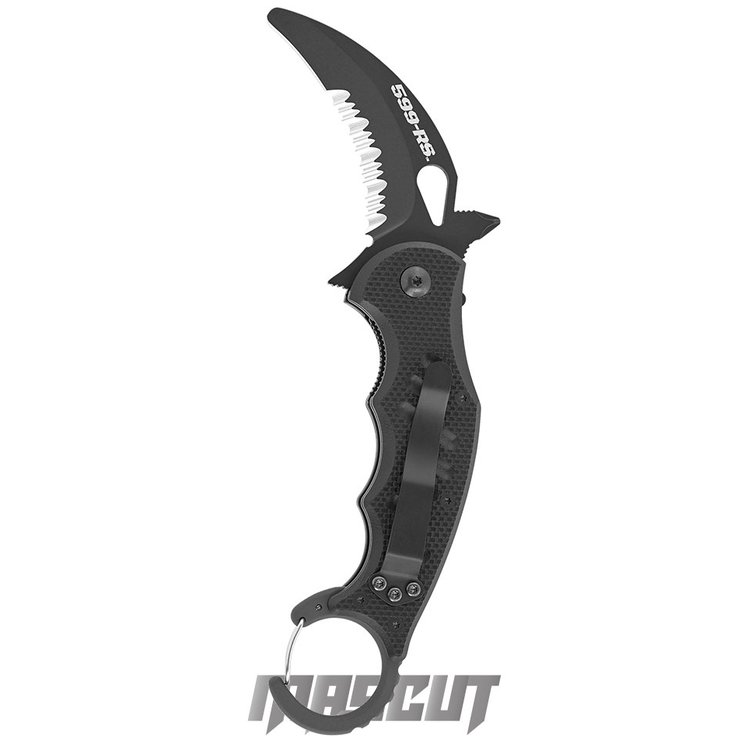 宏均-FOX FX-599RS RESCUE KARAMBIT 救援爪子折刀 N690鋼 黑色齒刃-折刀 / AJ-1079 FX-599RS