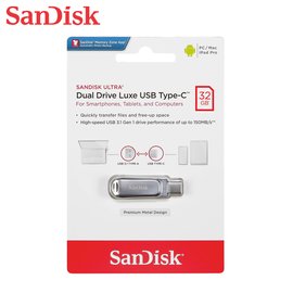 SanDisk Ultra Luxe 32G USB Type-C OTG 雙用隨身碟 金屬造型 (SD-DDC4-32G)