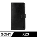 IN7 瘋馬紋 SONY Xperia XZ3 (6吋) 錢包式 磁扣側掀PU皮套 吊飾孔 手機皮套保護殼-黑色