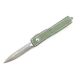 Microtech UTX70 D/E 舊化綠鋁柄mini彈簧刀(CTS-XHP 鋼 / 末日石洗平刃) -#MT 147-10 DOD