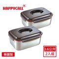 【韓國HAPPYCALL買一送一】韓國製厚質304不鏽鋼保鮮盒(單把手3.6公升)
