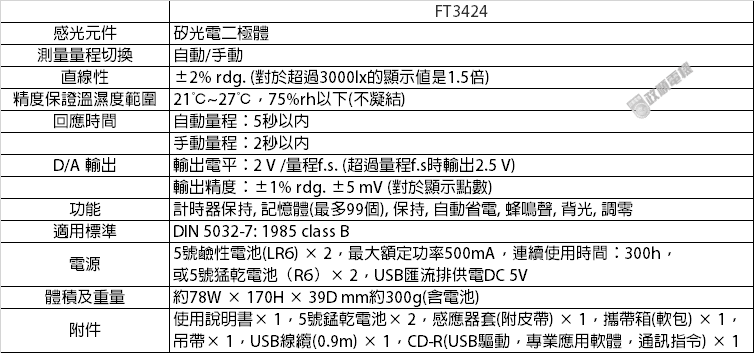 HIOKI.FT3424.照度計.日本原裝.台灣公司貨-政順.電機.電料- 政順電機