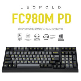 HappyFinger) Leopold FC980M PD 石墨金PBT二射成型字體正刻英文靜音紅 