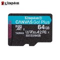 金士頓 Kingston Canvas Go! Plus 64G microSDXC UHS-I C10 U3 A2 (KTCG3-64G) 高速記憶卡
