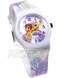 Disney 迪士尼 日本機芯 冰雪奇緣 艾莎公主 女王 安娜公主 兒童手錶 橡膠 女錶 白色 FZ-3309白小