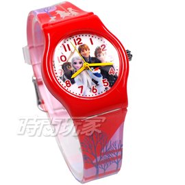 Disney 迪士尼 日本機芯 冰雪奇緣 艾莎公主 女王 安娜公主 兒童手錶 橡膠 女錶 紅色 FZ-3314紅小