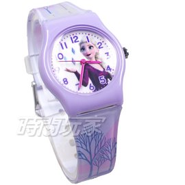 Disney 迪士尼 日本機芯 冰雪奇緣 艾莎公主 女王 安娜公主 兒童手錶 橡膠 女錶 紫色 FZ-3301紫小