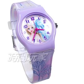 Disney 迪士尼 日本機芯 冰雪奇緣 艾莎公主 女王 安娜公主 兒童手錶 橡膠 女錶 紫色 FZ-3302紫小