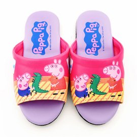 童鞋城堡-佩佩豬X喬治豬 兒童室內拖鞋PG0082-桃