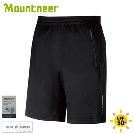 【Mountneer 山林 中性透氣排汗針織短褲《炭黑》】31S55/運動短褲/休閒短褲