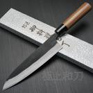 日本進口菜刀 Y3青紙二號黑打牛刀 日本越前山本直 硬度HRC64 手工製作菜刀 180mm