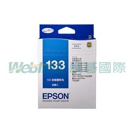 EPSON 133量販包(包含T133150+T133250+T133350+T133450)墨水各一顆