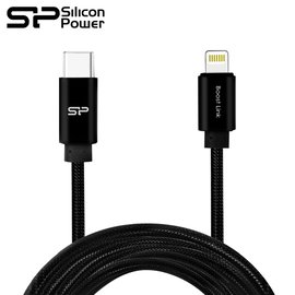 Silicon Power 廣穎 USB-C to Lightning PD 快充 編織傳輸線 (SP-CABLE-TCLT-K)