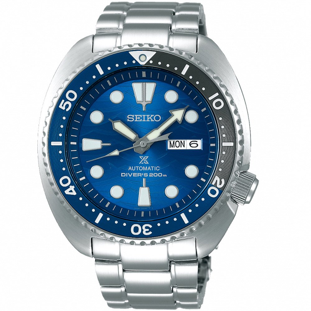 【SEIKO 精工】Prospex 愛海洋特別版深海鯊魚潛水機械錶-藍/45mm(4R36-07D0B)