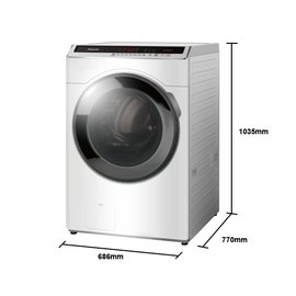 《Panasonic 國際牌》14公斤 變頻滾筒洗衣機 NA-V140HW-W(冰鑽白)