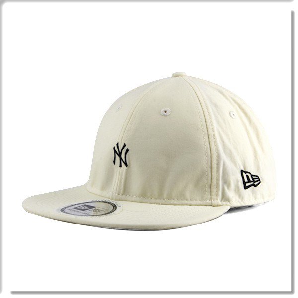 【ANGEL NEW ERA】MLB NY 小Logo 隨意折帽沿 米白色 方便收納 涼感 休閒 摺疊