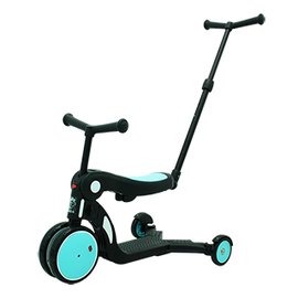 【BabyBabe】三合一平衡三輪車/滑步車/滑板車- 藍色 ( 附推把 ) DGN5-1