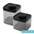 【現貨】ANKOMN Turn-N-Seal 真空保鮮盒 1.5L＋2.4L (半透黑) 儲物罐 保鮮罐