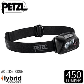 【PETZL 法國 ACTIK CORE 超輕量高亮度頭燈《黑》】E099GA00/450流明/IPX4防水/登山露營/手電筒