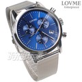 LOVME 公司貨 三眼多功能 個性時尚手錶 不鏽鋼 米蘭帶 男錶 防水手錶 藍色 VM0055M-2S-L21