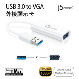 j5create 凱捷 JUA214 USB 3.0 to VGA 外接顯示卡