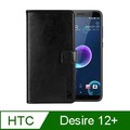 IN7 瘋馬紋 HTC Desire 12+ (6吋) 錢包式 磁扣側掀PU皮套 吊飾孔 手機皮套保護殼-黑色