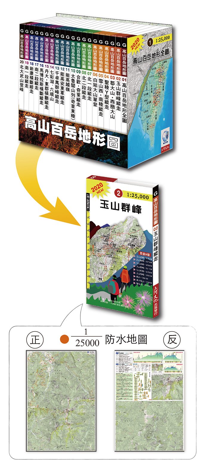 上河文化 最新版高山百岳地形圖 全套20冊 台灣百岳導遊圖 Gm1 Pchome商店街 台灣no 1 網路開店平台