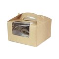 【C-MR4H】外帶盒、包裝盒、4格牛皮紙盒、高款、手提折疊盒（3組附底托）