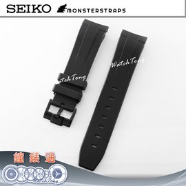 【鐘錶通】Monster Straps SEIKO SKX007 Rubber 專用橡膠錶帶 - 黑色黑扣 ├新五號/SRPD79┤